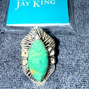 Jay King Sterling Silver 925 Turquoise Cabochon Ring Size 8
